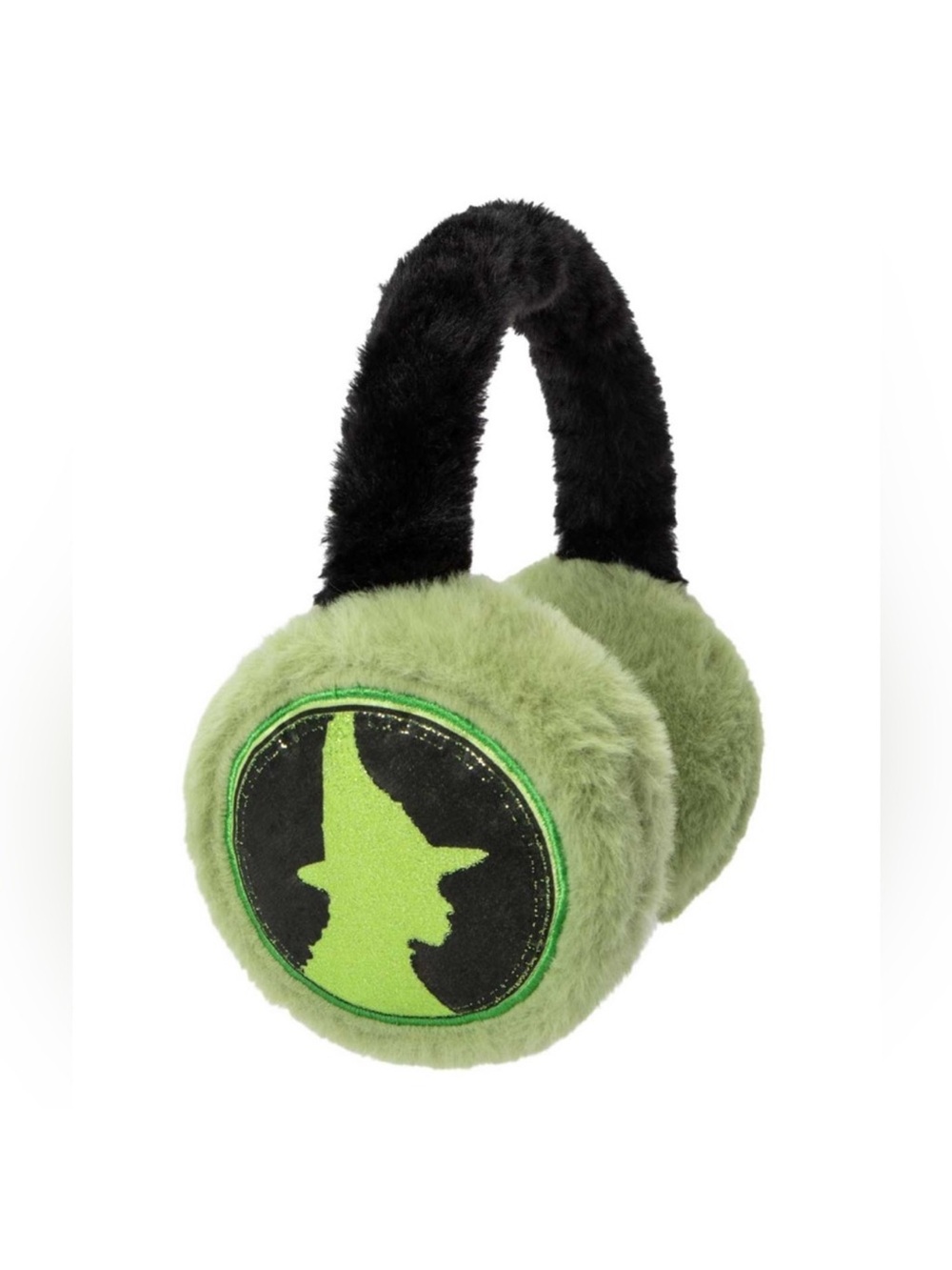 Wicked Elphaba Green Witch Silhouette Plush Earmuffs Headphones winter fashion